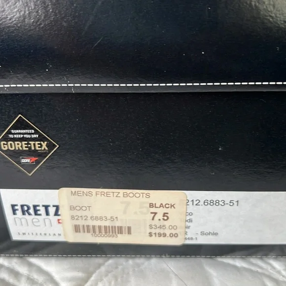 Fretz Men's Black Leather Boots NWT - 7 1/2 - Picture 14 of 14